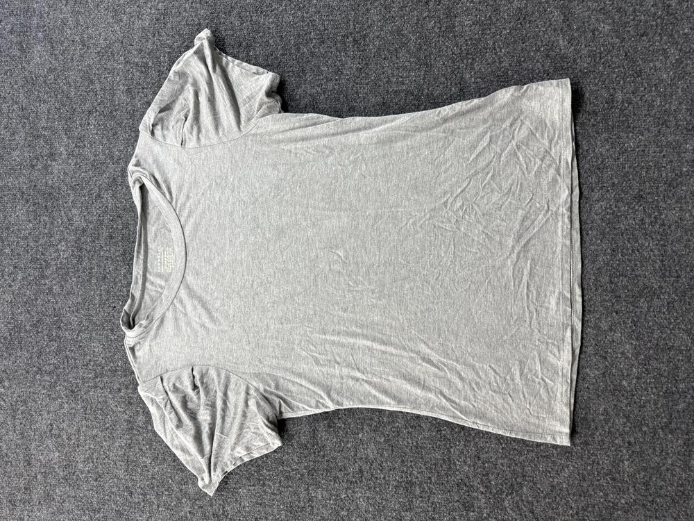 DownEast Shirt Womens Medium Gray Signature Puff Sleeve Scoop Neck Tee Top